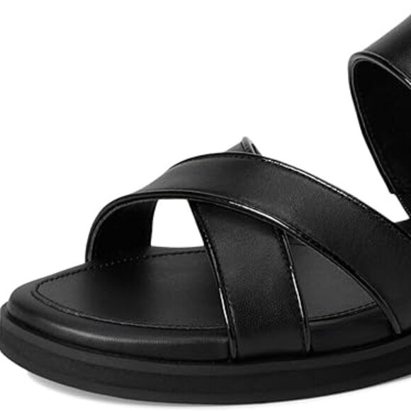 BNWB WOMEN'S COLE HAAN MIRABELLE CRISS CROSS SANDALS BLACK LEATHER US SIZE 6.5 - Picture 12 of 16